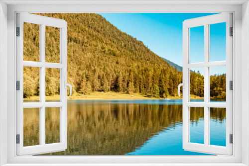 Fototapeta Naklejka Na Ścianę Okno 3D - Beautiful alpine summer view with reflections at the famous Pillersee lake, Tyrol, Austria