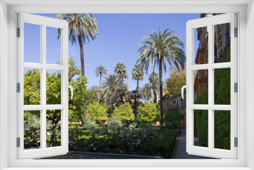 Fototapeta Naklejka Na Ścianę Okno 3D -  The Real Alcazar Gardens, Seville, Spain.
