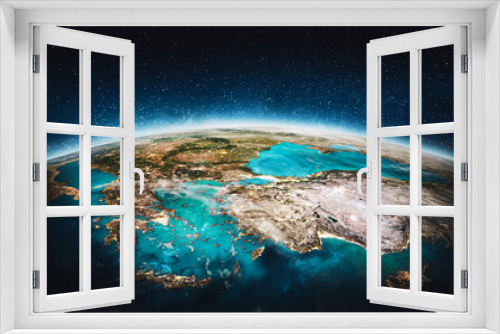 Fototapeta Naklejka Na Ścianę Okno 3D - Europe - Greece and Turkiye. Elements of this image furnished by NASA