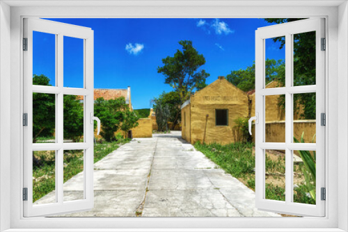 Fototapeta Naklejka Na Ścianę Okno 3D - Netherlands Antilles Bonaire ruin of former colonial house