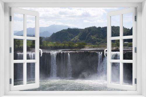 Fototapeta Naklejka Na Ścianę Okno 3D - たき, 水, 川, 自然, 落ちる, 風景, 落ちる, 流れ, 優雅な, ダム