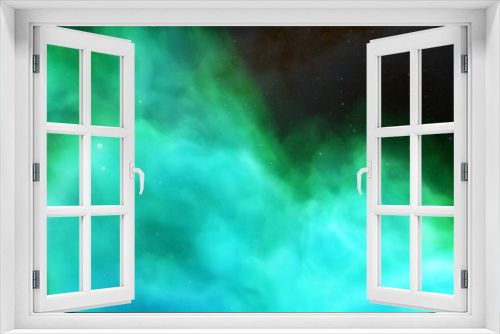 Fototapeta Naklejka Na Ścianę Okno 3D - nebula gas cloud in deep outer space, science fiction illustration, colorful space background with stars 3d render