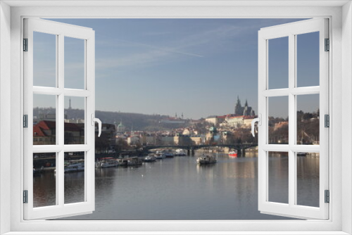 Fototapeta Naklejka Na Ścianę Okno 3D - Prague view