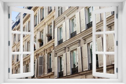 Fototapeta Naklejka Na Ścianę Okno 3D - Beaux-Arts-Architektur, Historische Fassaden der Jahrhundertwende in Paris im 9e Arrondissement