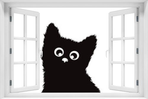 Fototapeta Naklejka Na Ścianę Okno 3D - Vector silhouette of black cat.
