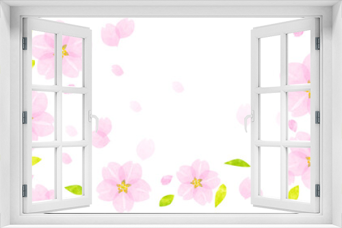 Fototapeta Naklejka Na Ścianę Okno 3D - 桜の花の背景イラスト