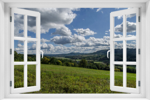 Fototapeta Naklejka Na Ścianę Okno 3D - Panorama  pola i łąki 