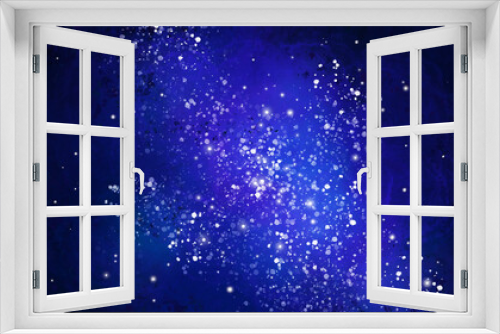 Fototapeta Naklejka Na Ścianę Okno 3D - Galaxy with stars in the sky background - Universe space design banner illustration