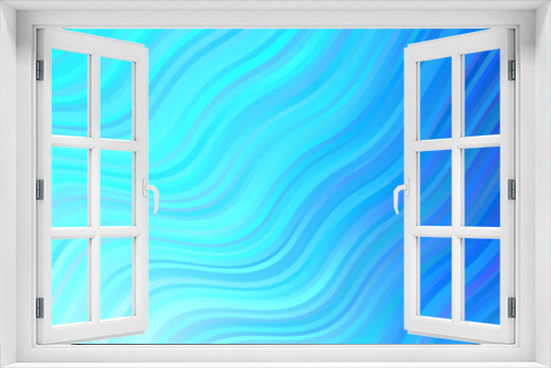 Fototapeta Naklejka Na Ścianę Okno 3D - Light BLUE vector pattern with curved lines.