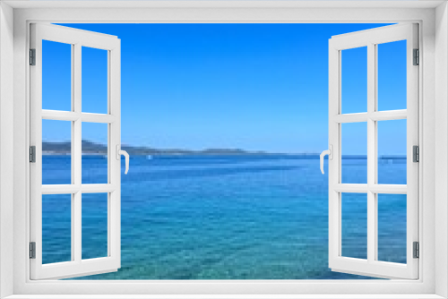 Fototapeta Naklejka Na Ścianę Okno 3D - Blue sea horizon, blue sky, natural colors, pure sea water surface
