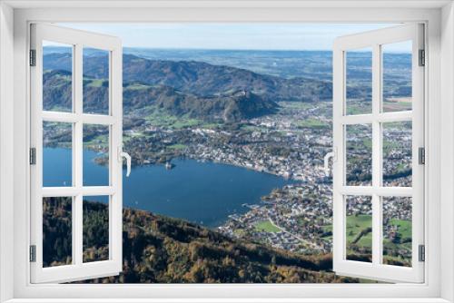 Fototapeta Naklejka Na Ścianę Okno 3D - aerial view of the city of Gmunden and the lake Traunsee in Upper Austria