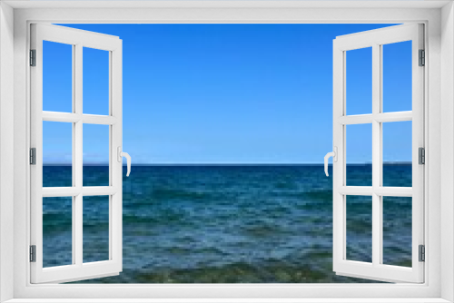 Fototapeta Naklejka Na Ścianę Okno 3D - bright blue sea horizon, seascape with blue sea, natural background