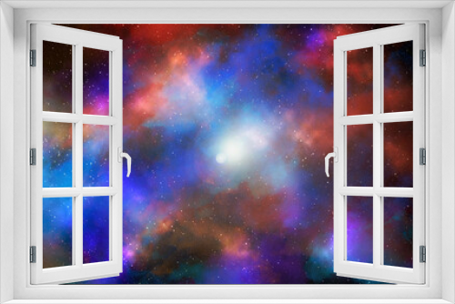 Fototapeta Naklejka Na Ścianę Okno 3D - Space background with stardust and shining stars. Realistic cosmos and color nebula. Colorful galaxy. 3d illustration