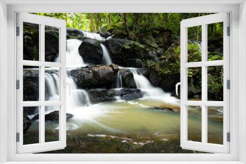Fototapeta Naklejka Na Ścianę Okno 3D - Pho Hin Dad Waterfall at Namtok Samlan National Park