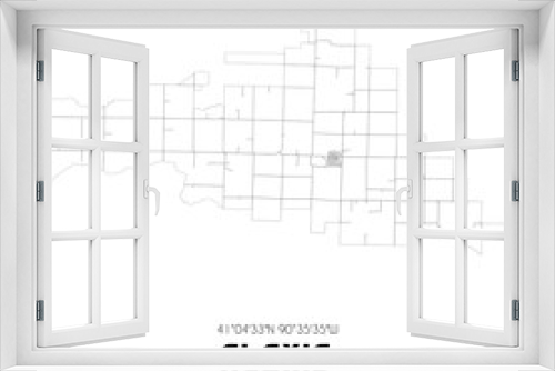 Alexis Illinois. US street map with black and white lines.