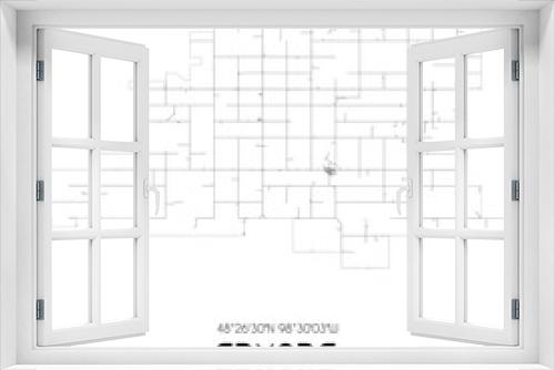 Edmore North Dakota. US street map with black and white lines.