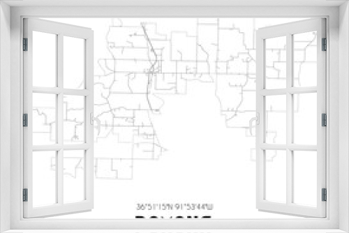 Pomona Missouri. US street map with black and white lines.