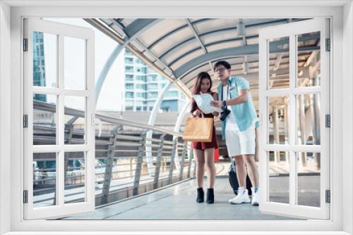 Young couple on a city trip.