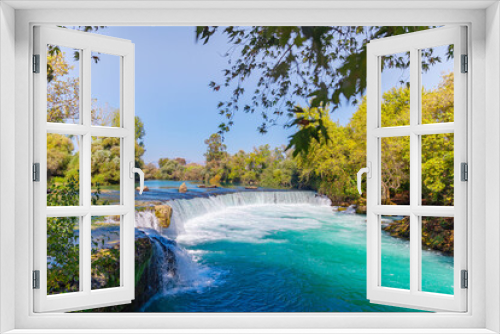 Fototapeta Naklejka Na Ścianę Okno 3D - Manavgat waterfall Antalya, Turkey summer day landscape