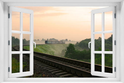 Fototapeta Naklejka Na Ścianę Okno 3D - Morning Train