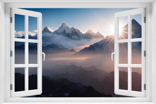 Fototapeta Naklejka Na Ścianę Okno 3D - sunrise in the mountains