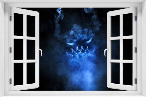 Fototapeta Naklejka Na Ścianę Okno 3D - Night foggy monster against black background