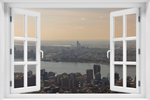 Beautiful panoramic view from skyscraper to Manhattan and Hudson river. New York. USA.