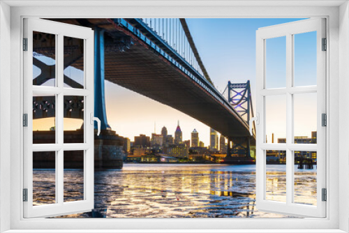 Fototapeta Naklejka Na Ścianę Okno 3D - Philadelphia downtown city skyline, cityscape of  Pennsylvania