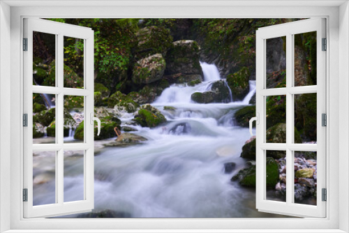 Fototapeta Naklejka Na Ścianę Okno 3D - River rapids in the forest