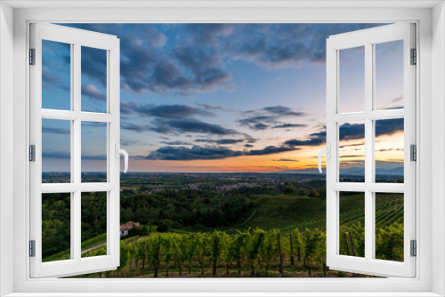 Fototapeta Naklejka Na Ścianę Okno 3D - Colorful sunset in the vineyards of Savorgnano del Torre