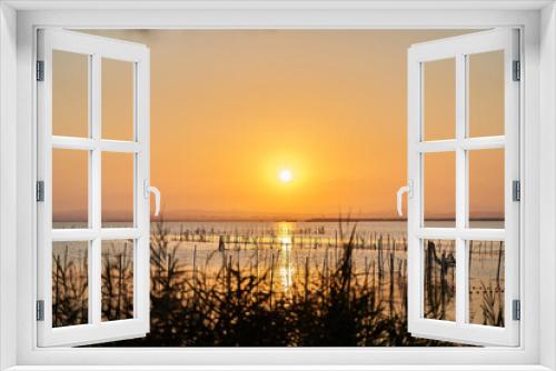 Fototapeta Naklejka Na Ścianę Okno 3D - Sunset by the Albufera lake in valencia