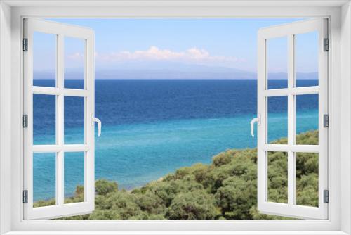 Fototapeta Naklejka Na Ścianę Okno 3D - Olive groove by the aegean sea
