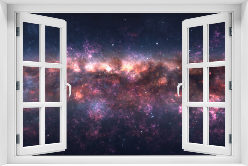 Fototapeta Naklejka Na Ścianę Okno 3D - Night sky with space nebula, glowing stars and magical galaxy