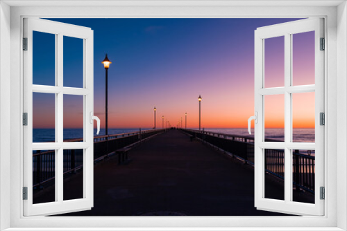 Fototapeta Naklejka Na Ścianę Okno 3D - Perspective view of New Brighton Pier at dawn, Christchurch, New Zealand.