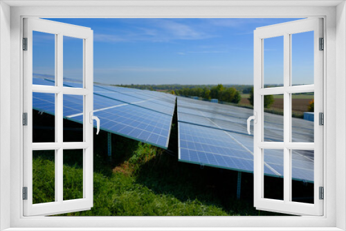 Fototapeta Naklejka Na Ścianę Okno 3D - solar panels  generating sustainable energy