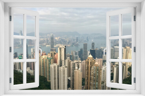 Fototapeta Naklejka Na Ścianę Okno 3D - Hong Kong, China, November 2016 - A view of Victoria Peak