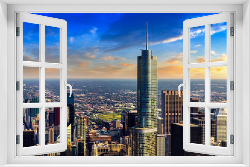Fototapeta Naklejka Na Ścianę Okno 3D - Aerial view of Chicago