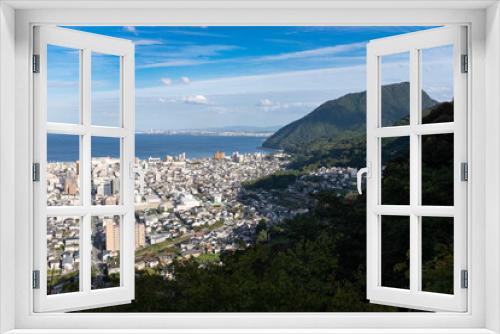 Fototapeta Naklejka Na Ścianę Okno 3D - landscape top view of Beppu city in kyushu, japan