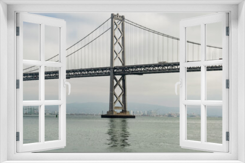 Fototapeta Naklejka Na Ścianę Okno 3D - a suspended bridge in San Francisco bay