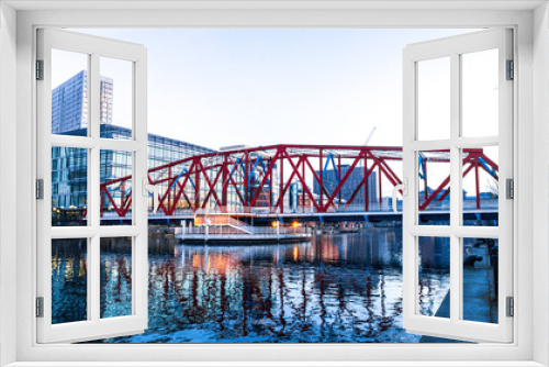 Fototapeta Naklejka Na Ścianę Okno 3D - Salford Quays Bridge