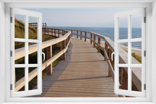 Fototapeta Naklejka Na Ścianę Okno 3D - wooden walkway, Sylt
