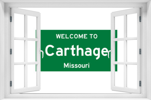 Carthage, Missouri, USA. City limit sign on transparent background. 