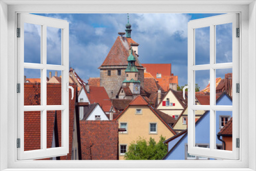 Fototapeta Naklejka Na Ścianę Okno 3D - Rothenburg ob der Tauber. The old famous medieval town on a sunny day.
