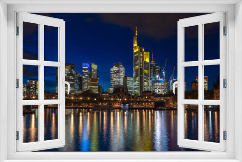 Fototapeta Naklejka Na Ścianę Okno 3D - Frankfurt am Main, Hessen, Deutschland, Skyline mit Commerzbank Tower, Uebersicht 