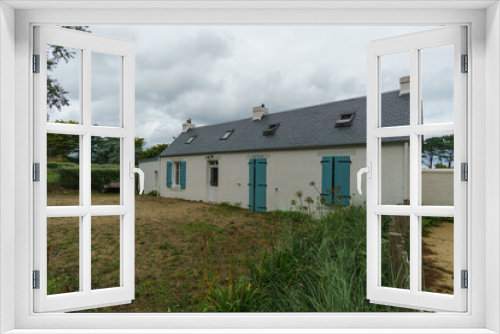 Fototapeta Naklejka Na Ścianę Okno 3D - Old rural school at the island of Callot, Brittany, France