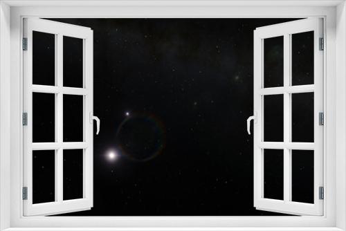 Fototapeta Naklejka Na Ścianę Okno 3D - Sun and stars 3d rendering, deep space background illustration