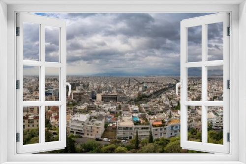 Fototapeta Naklejka Na Ścianę Okno 3D - Panoramic view of Kallithea, Lofos Sikelias, Charokopou, Moschato, Neos Kosmos neighborhoods in Athens Greece