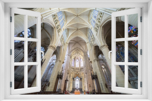 Interior of Châlons Cathedral in Châlons-en-Champagne, France