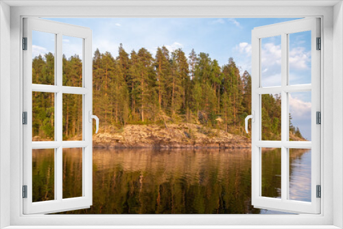 Fototapeta Naklejka Na Ścianę Okno 3D - Ladoga lake. Panorama of the Republic of Karelia. Northern nature of Russia