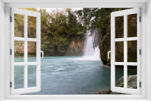 Fototapeta Naklejka Na Ścianę Okno 3D - waterfalls inside a wood in Tuscany